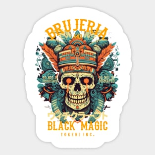 Black Magic Samurai Skull Sticker